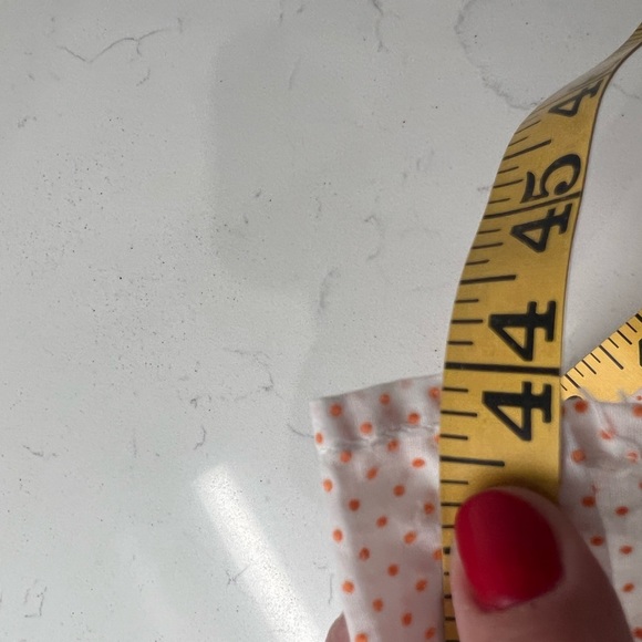 Vintage Swiss Dot Orange Polka Dot Textured Fabric Apron | Farmhouse Apron - Picture 6 of 6